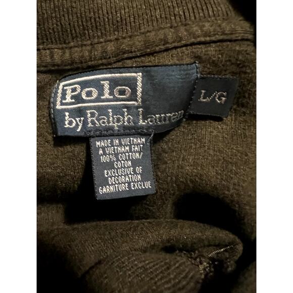 Polo Ralph Lauren olive jersey shawl collar sweater size L - Picture 4 of 4